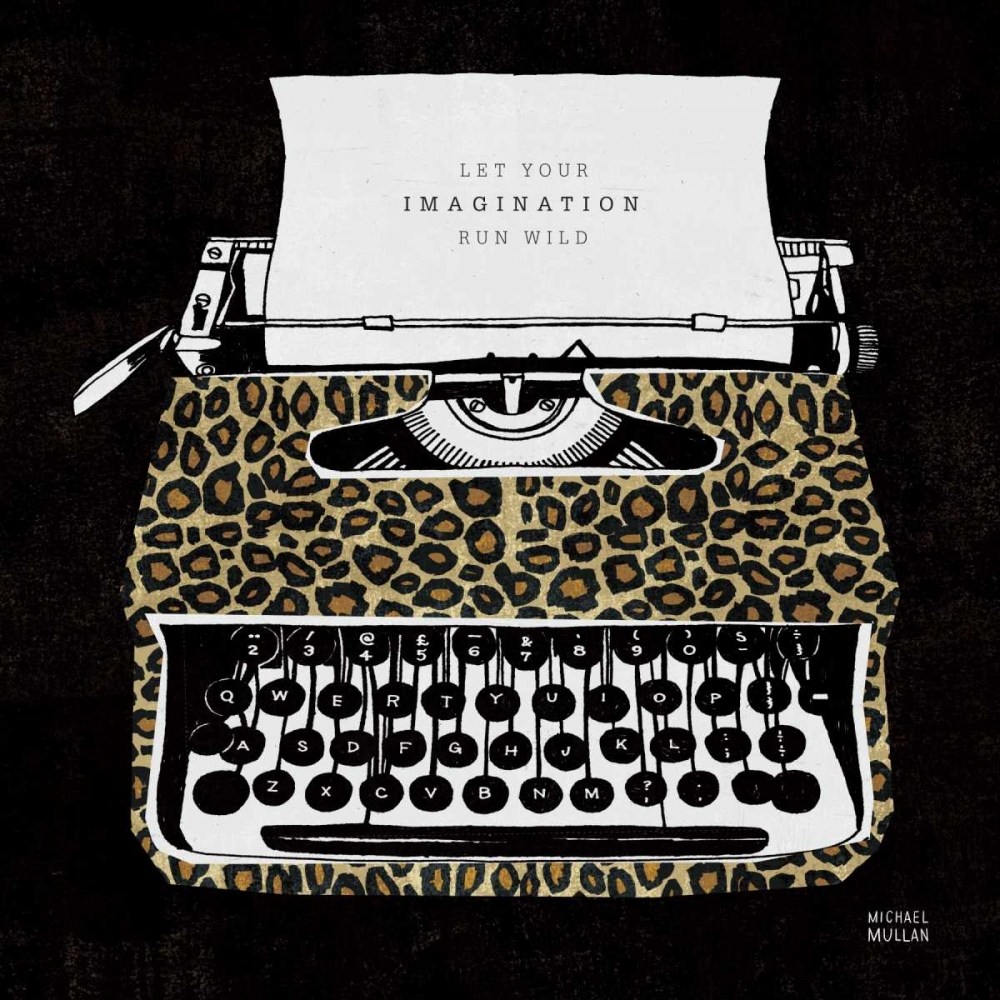 Wall Art Painting id:28214, Name: Analog Jungle Typewriter, Artist: Mullan, Michael