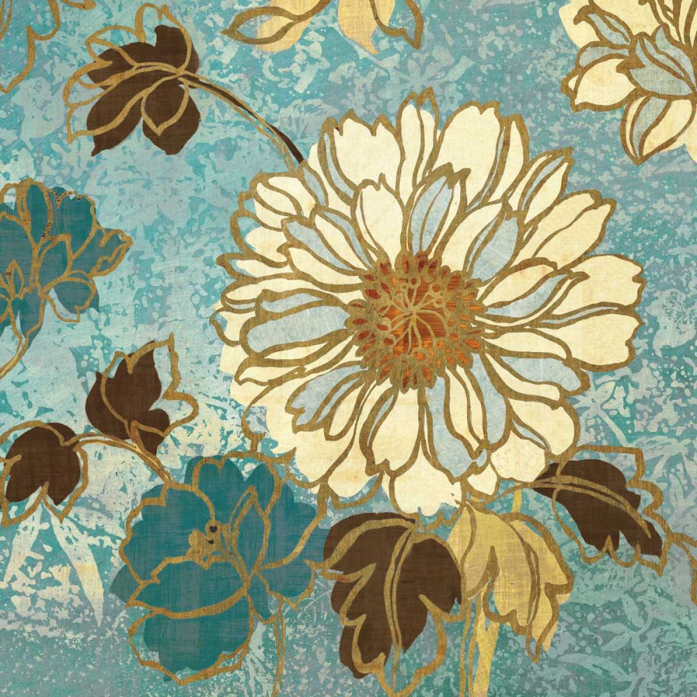Wall Art Painting id:28299, Name: Sophias Flowers II Blue, Artist: Wild Apple Portfolio
