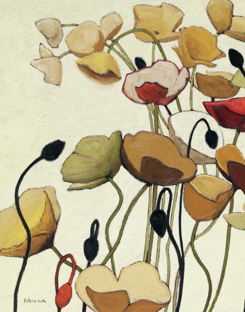 Wall Art Painting id:28308, Name: Pavots Ondule I, Artist: Novak, Shirley