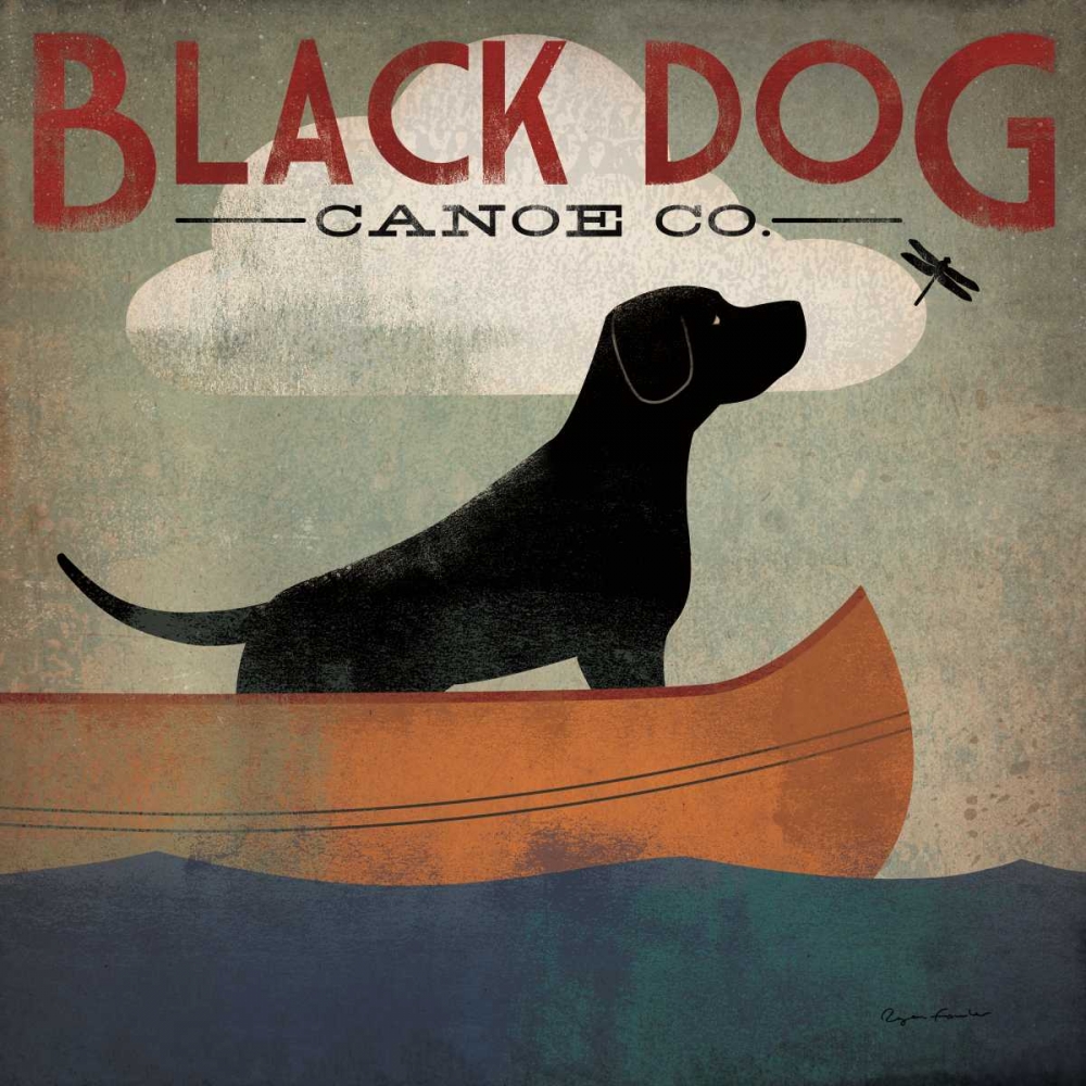 Wall Art Painting id:20916, Name: Black Dog Canoe, Artist: Fowler, Ryan