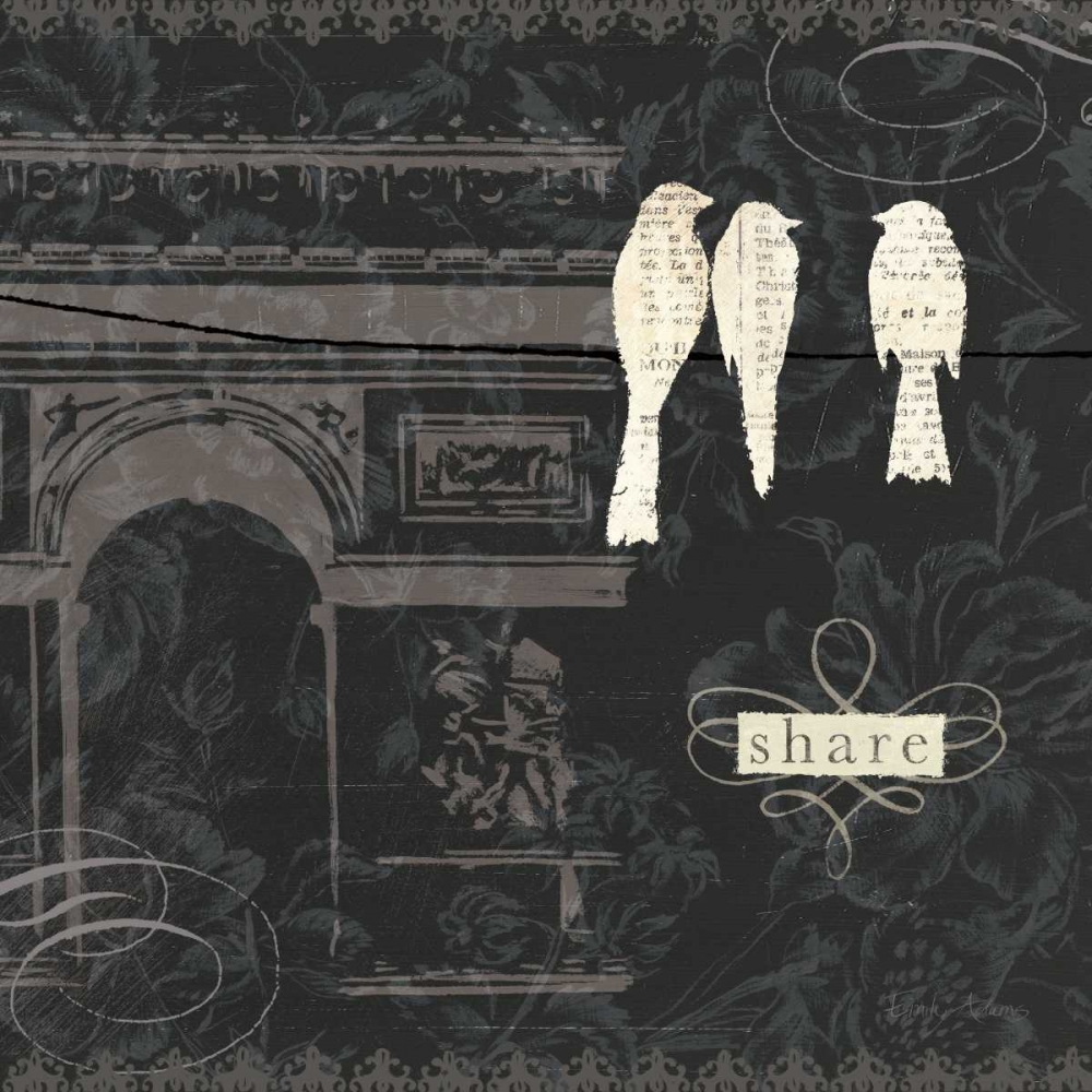 Wall Art Painting id:21012, Name: Love Paris II, Artist: Adams, Emily