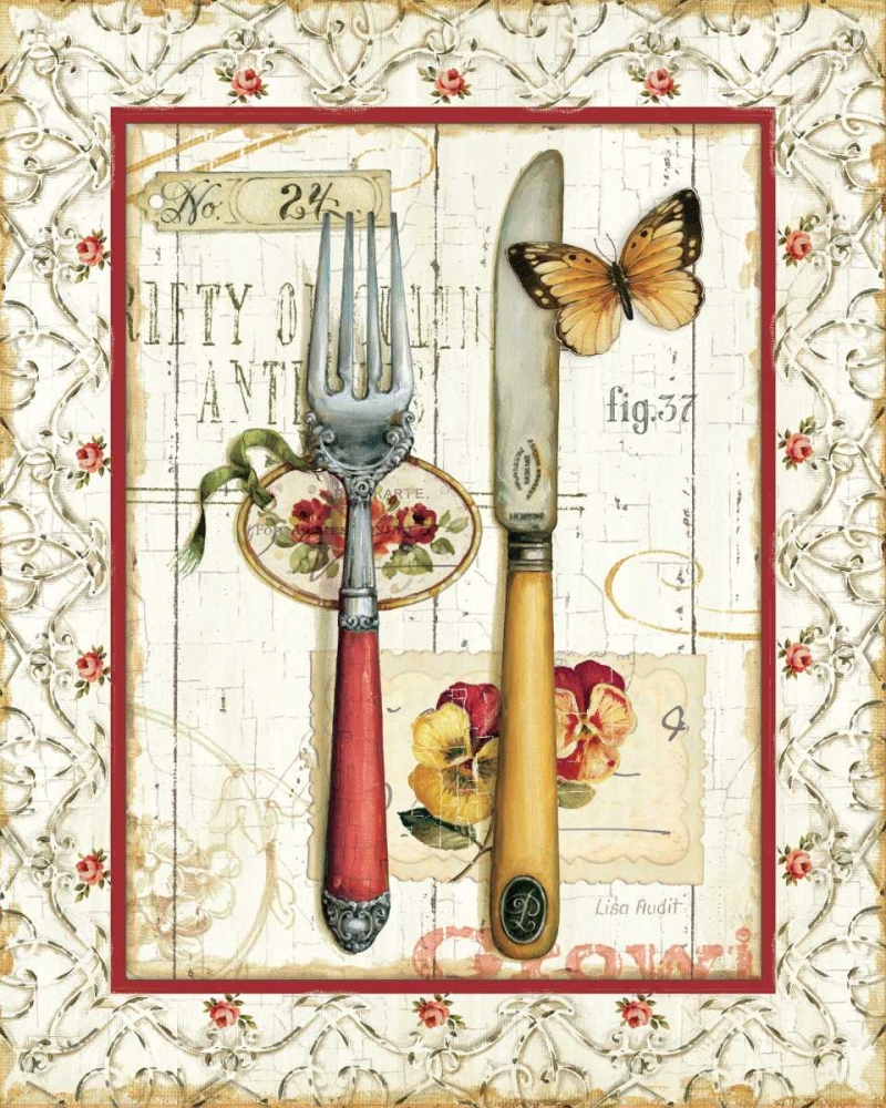 Wall Art Painting id:28367, Name: Rose Garden Utensils I Red, Artist: Audit, Lisa