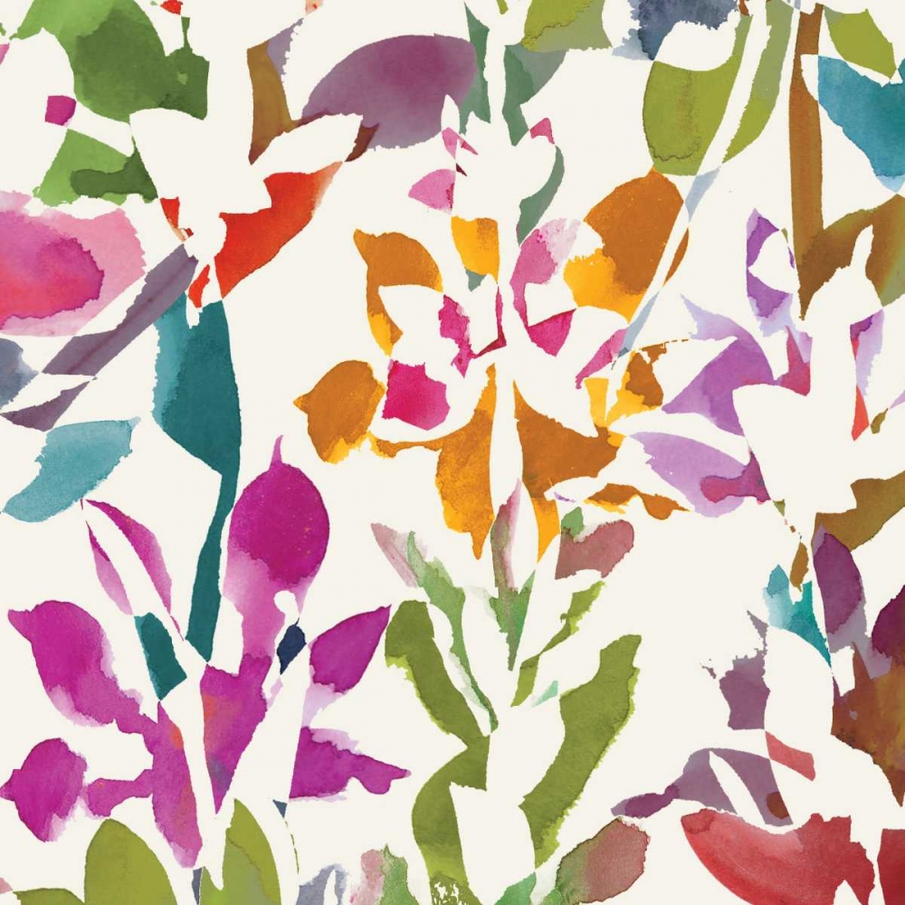 Art Print: Pink Garden square III White