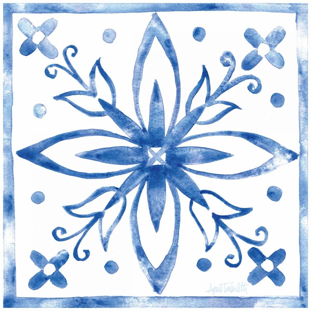 Art Print: Tile Stencil I Blue