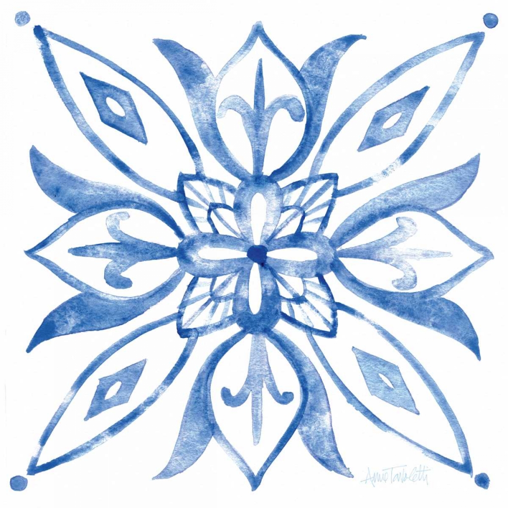 Art Print: Tile Stencil II Blue