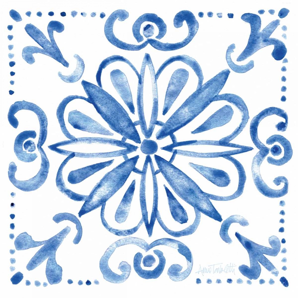 Art Print: Tile Stencil IV Blue