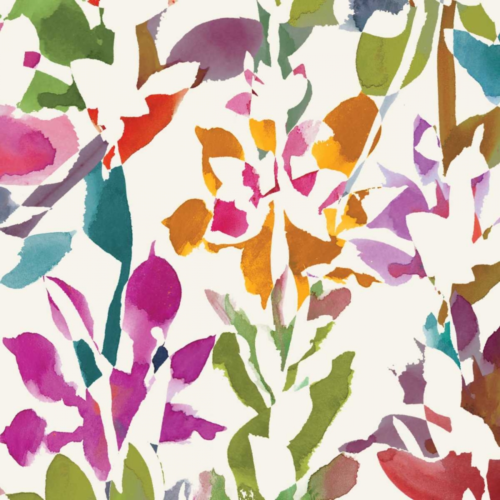 Art Print: Pink Garden Square III White