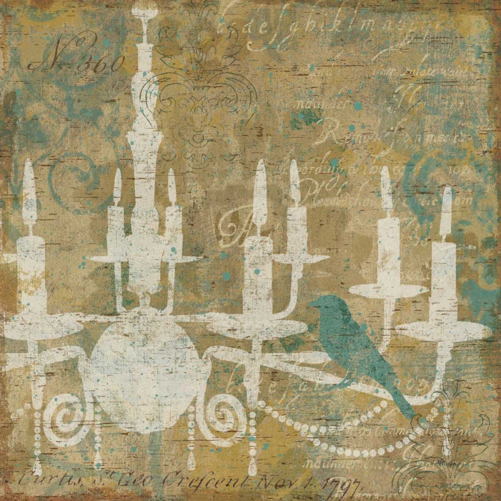 Wall Art Painting id:28610, Name: Faded Ornate I Aqua, Artist: Pela Studio