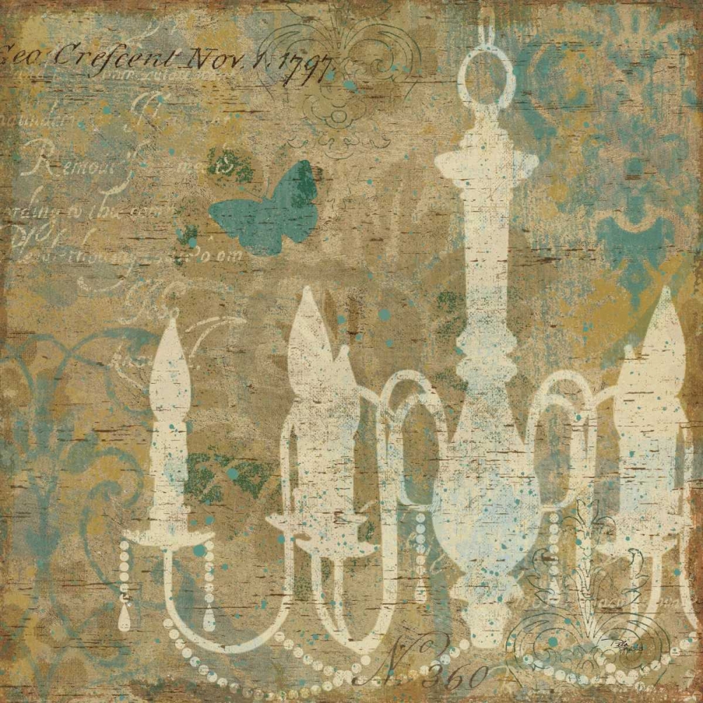 Wall Art Painting id:28611, Name: Faded Ornate II Aqua, Artist: Pela Studio