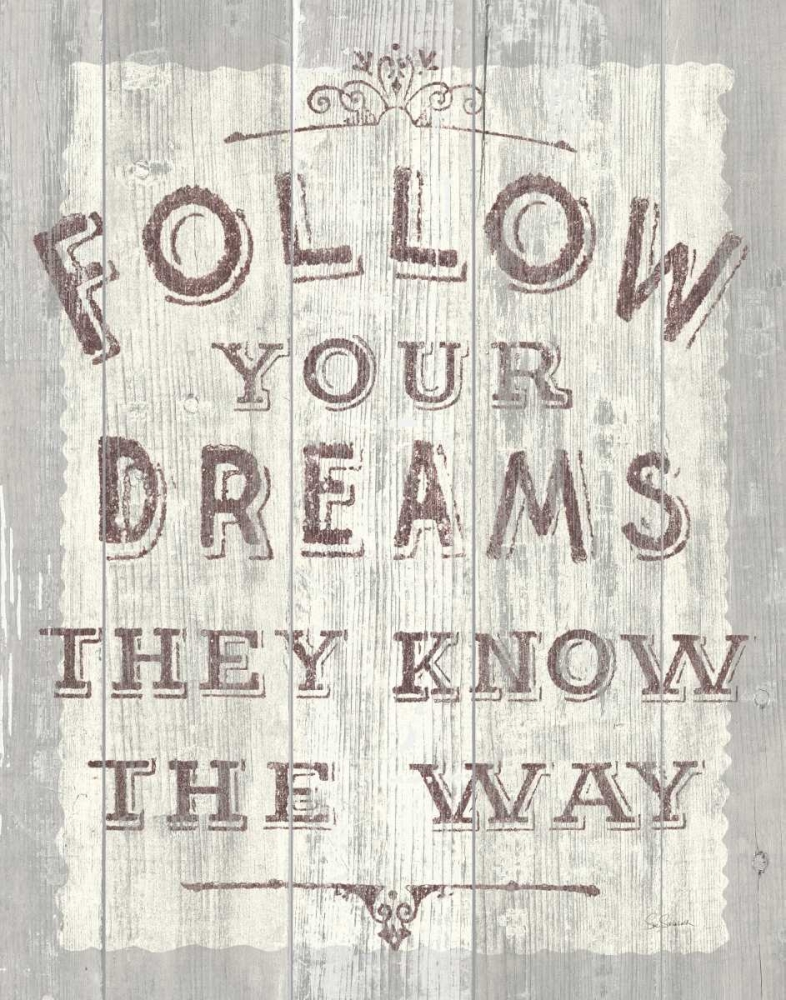 Wall Art Painting id:28623, Name: Follow Dreams Driftwood, Artist: Schlabach, Sue