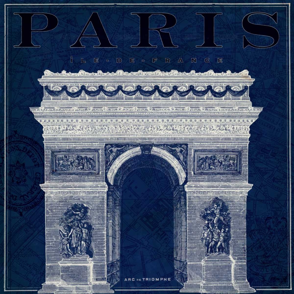Wall Art Painting id:28675, Name: Blueprint Arc de Triomphe, Artist: Schlabach, Sue