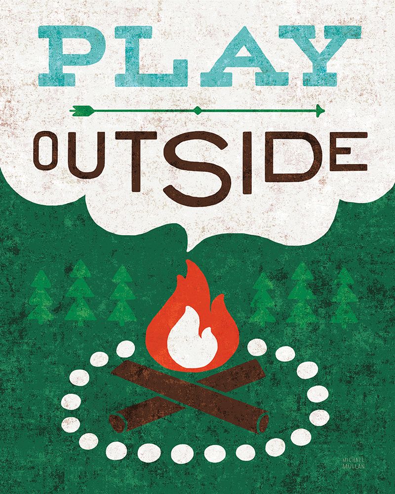 Art Print: Happy Camper Play Outside