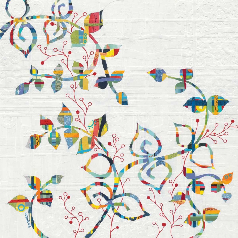 Art Print: Rainbow Vines with Berries