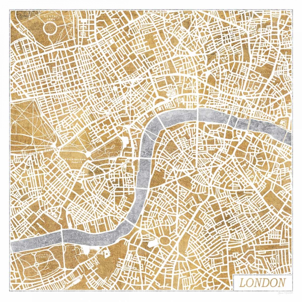 Wall art: Gilded London Map, by Marshall, Laura