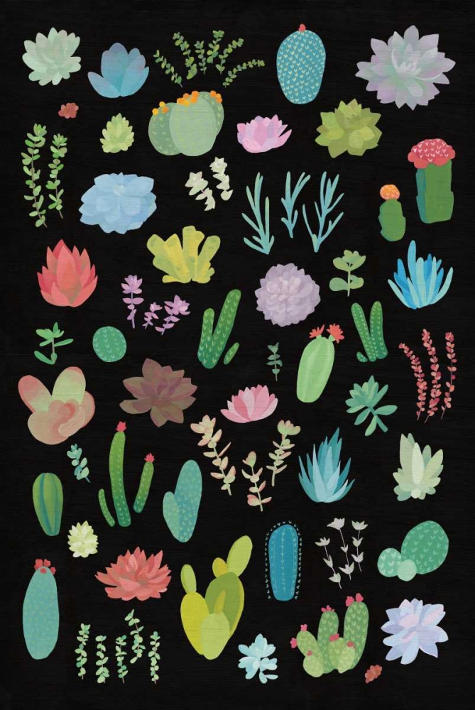 Wall Art Painting id:73355, Name: Succulent Chart I, Artist: Wild Apple Portfolio