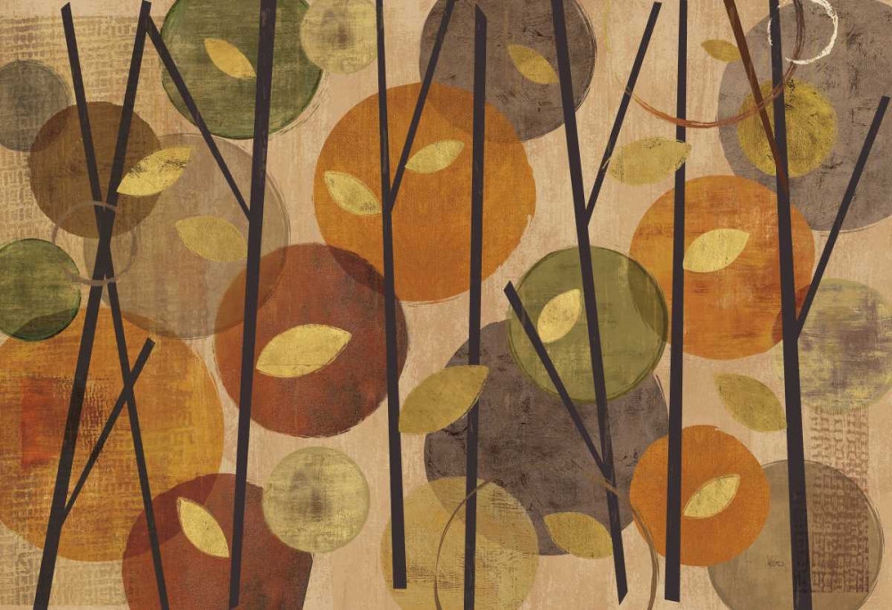Wall Art Painting id:73897, Name: Modern Forest Circles Metallic, Artist: Charron, Veronique
