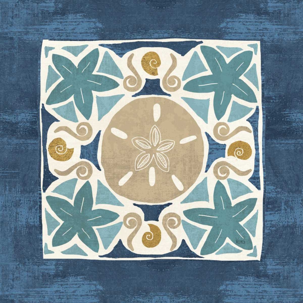 Wall Art Painting id:73917, Name: Undersea Blue Tile I, Artist: Charron, Veronique