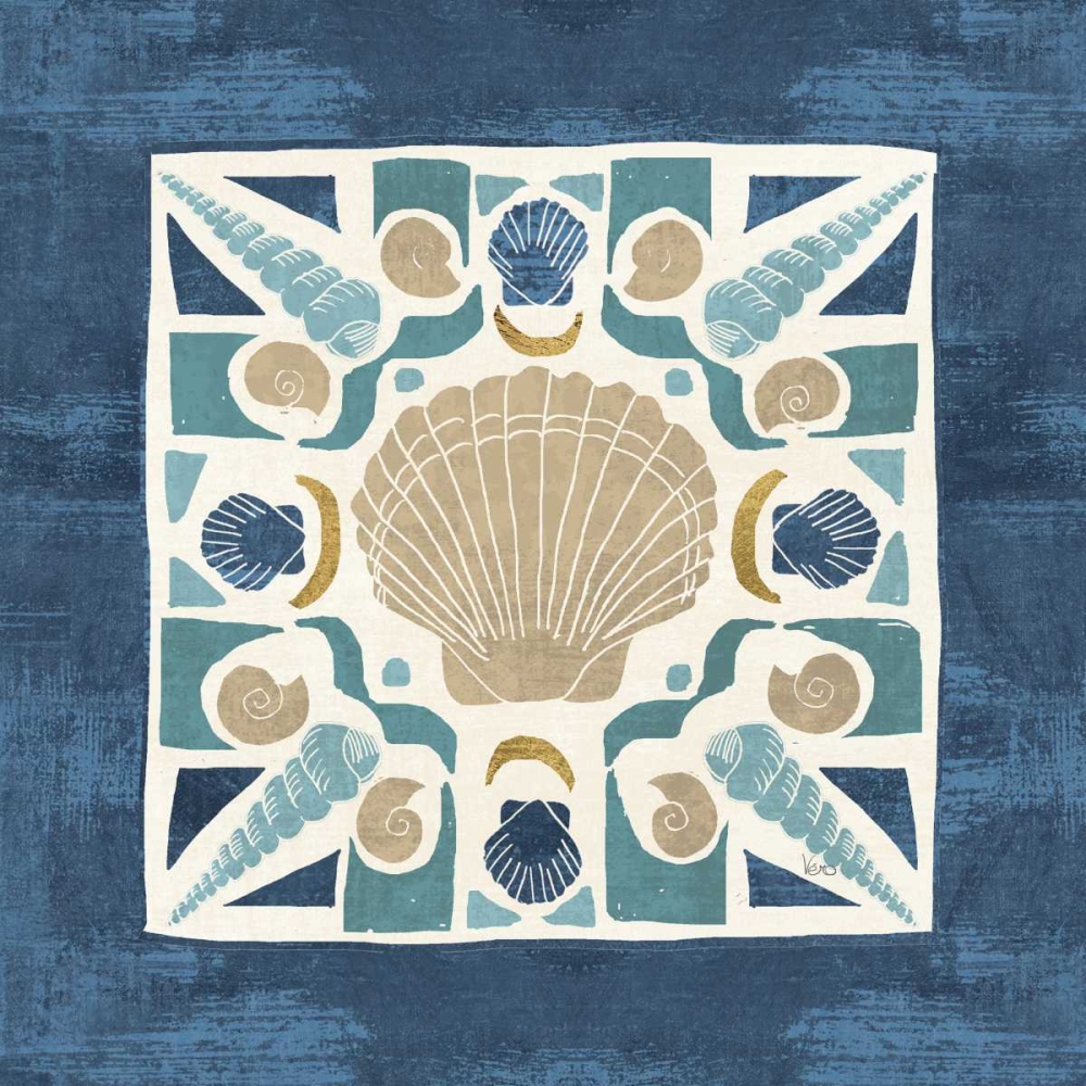 Wall Art Painting id:73918, Name: Undersea Blue Tile II, Artist: Charron, Veronique