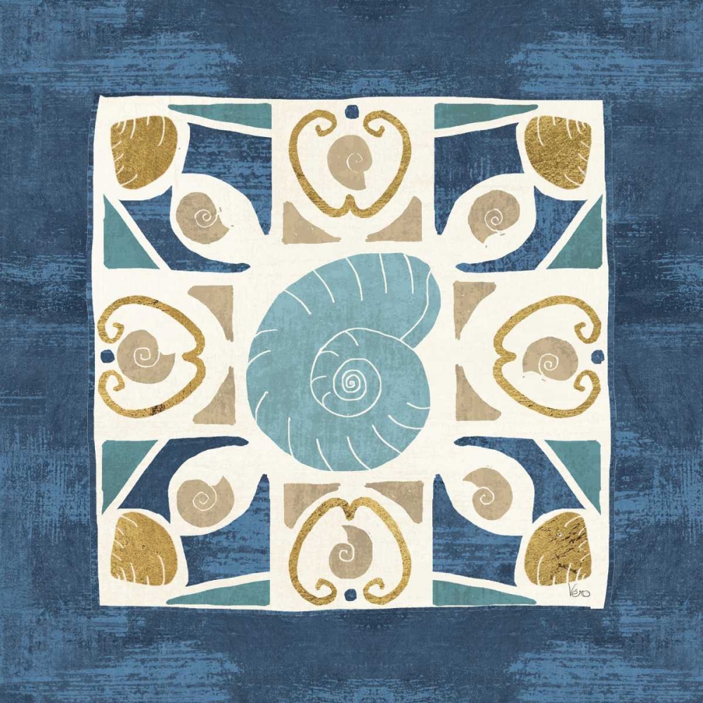 Wall Art Painting id:73920, Name: Undersea Blue Tile IV, Artist: Charron, Veronique