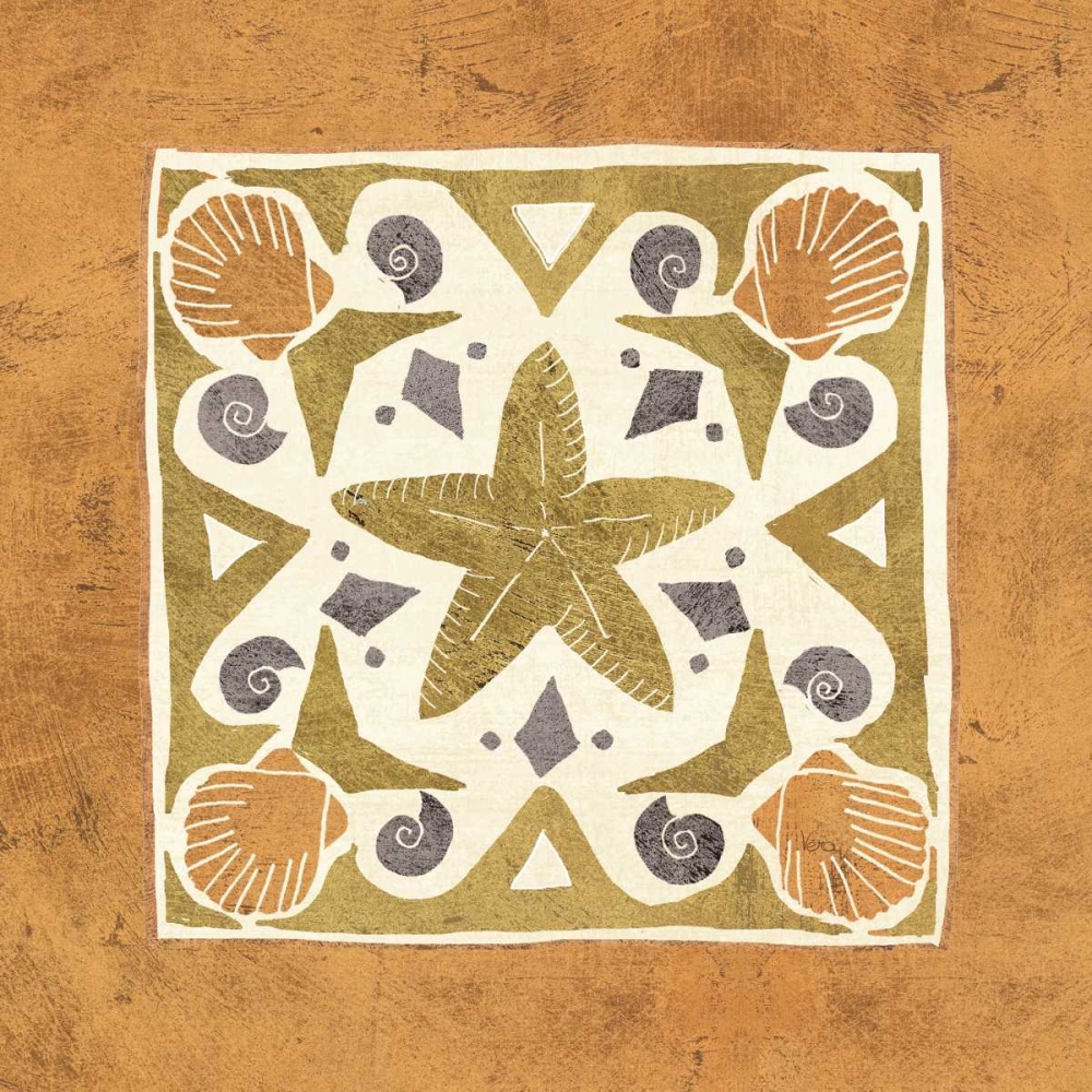 Wall Art Painting id:73927, Name: Undersea Gold Tile III, Artist: Charron, Veronique