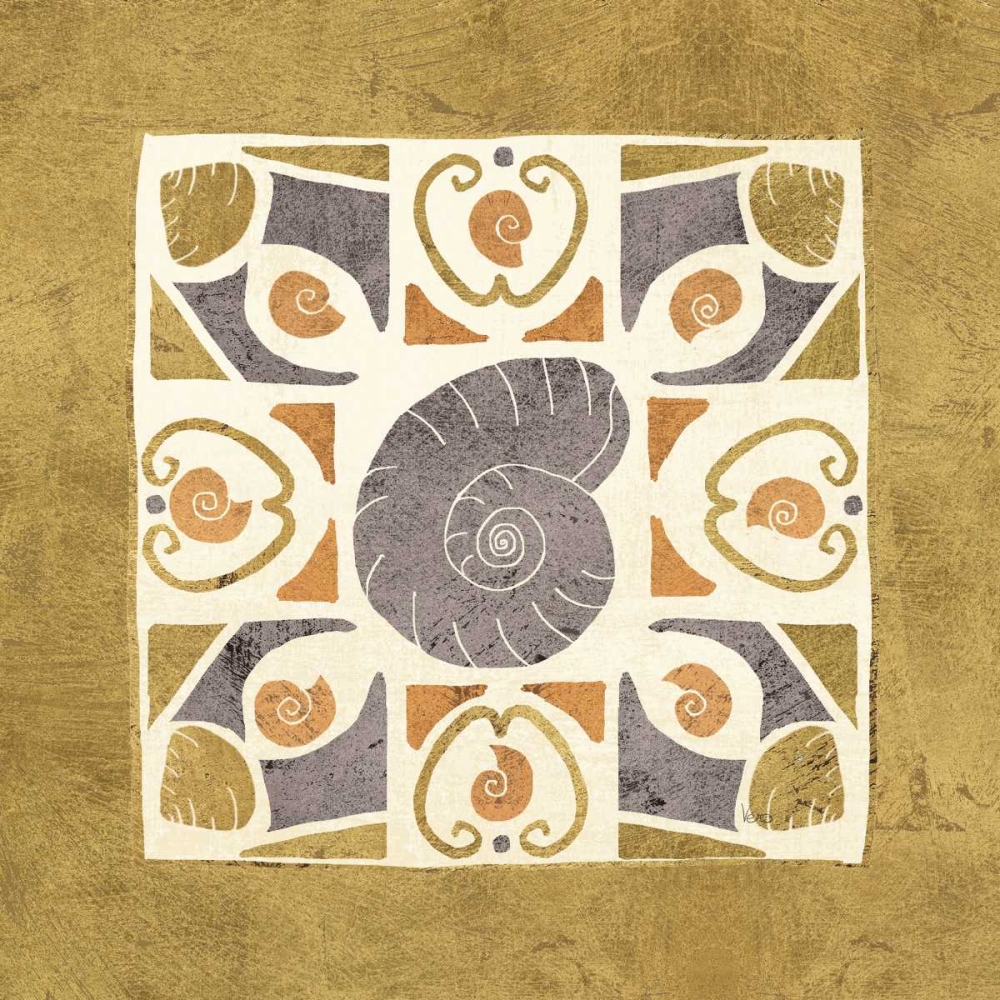 Wall Art Painting id:73928, Name: Undersea Gold Tile IV, Artist: Charron, Veronique