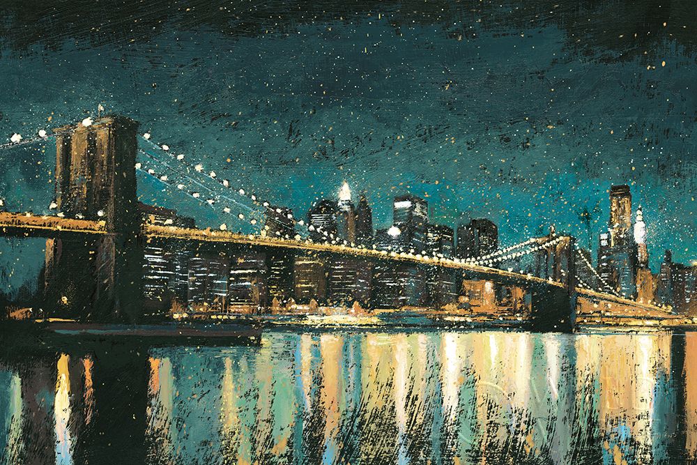 Wall Art Painting id:246928, Name: Bright City Lights Teal I, Artist: Wiens, James