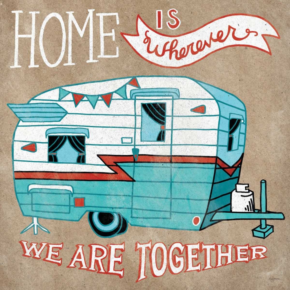 Wall Art Painting id:71993, Name: Adventure Love Camper Taupe, Artist: Urban, Mary