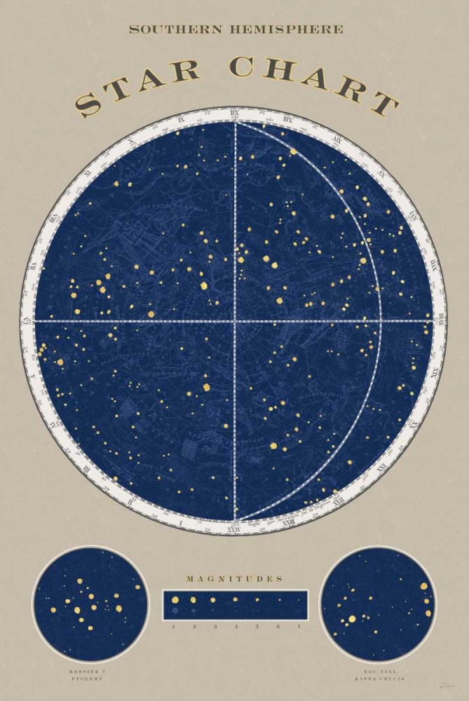 Wall Art Painting id:73536, Name: Southern Star Chart, Artist: Schlabach, Sue