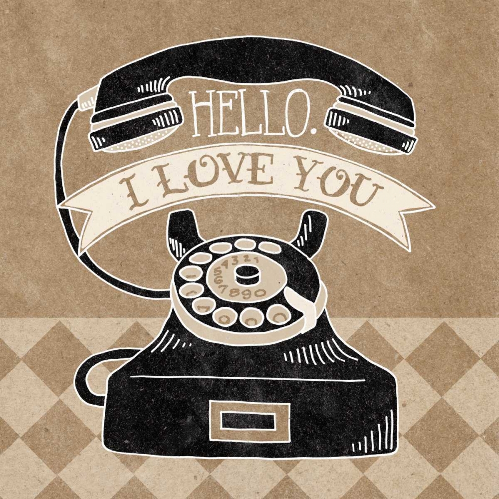 Wall Art Painting id:73786, Name: Hello I Love You Taupe, Artist: Urban, Mary