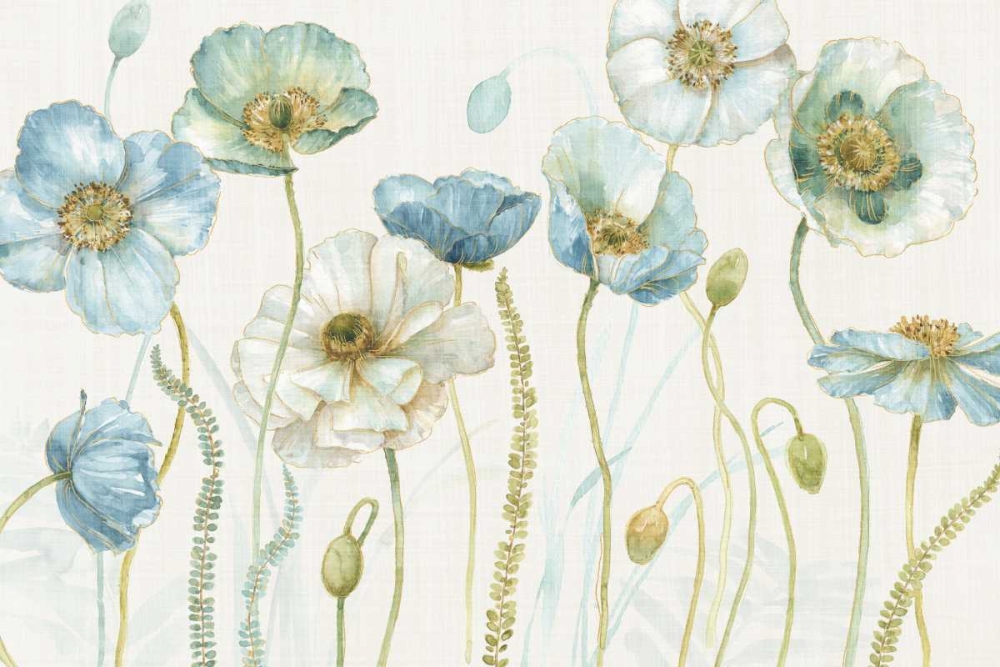 Wall Art Painting id:93273, Name: My Greenhouse Flowers I on Linen Cream, Artist: Audit, Lisa