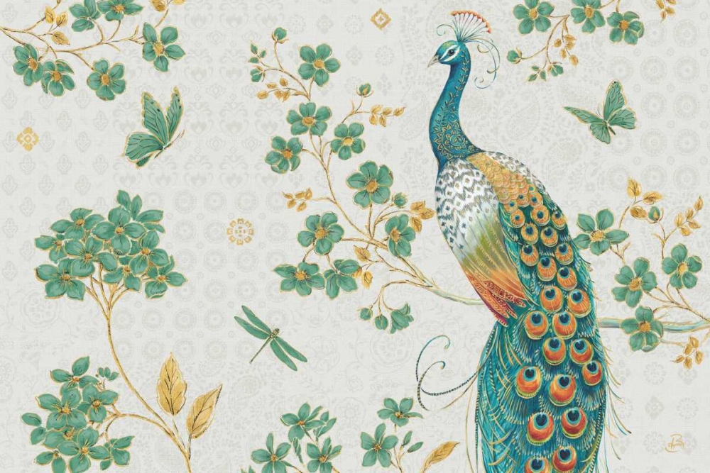 Wall Art Painting id:93281, Name: Ornate Peacock IV Master, Artist: Brissonnet, Daphne