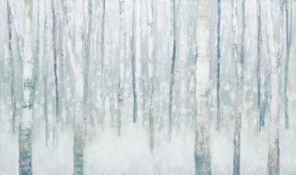 Art Print: Birches in Winter Blue Gray