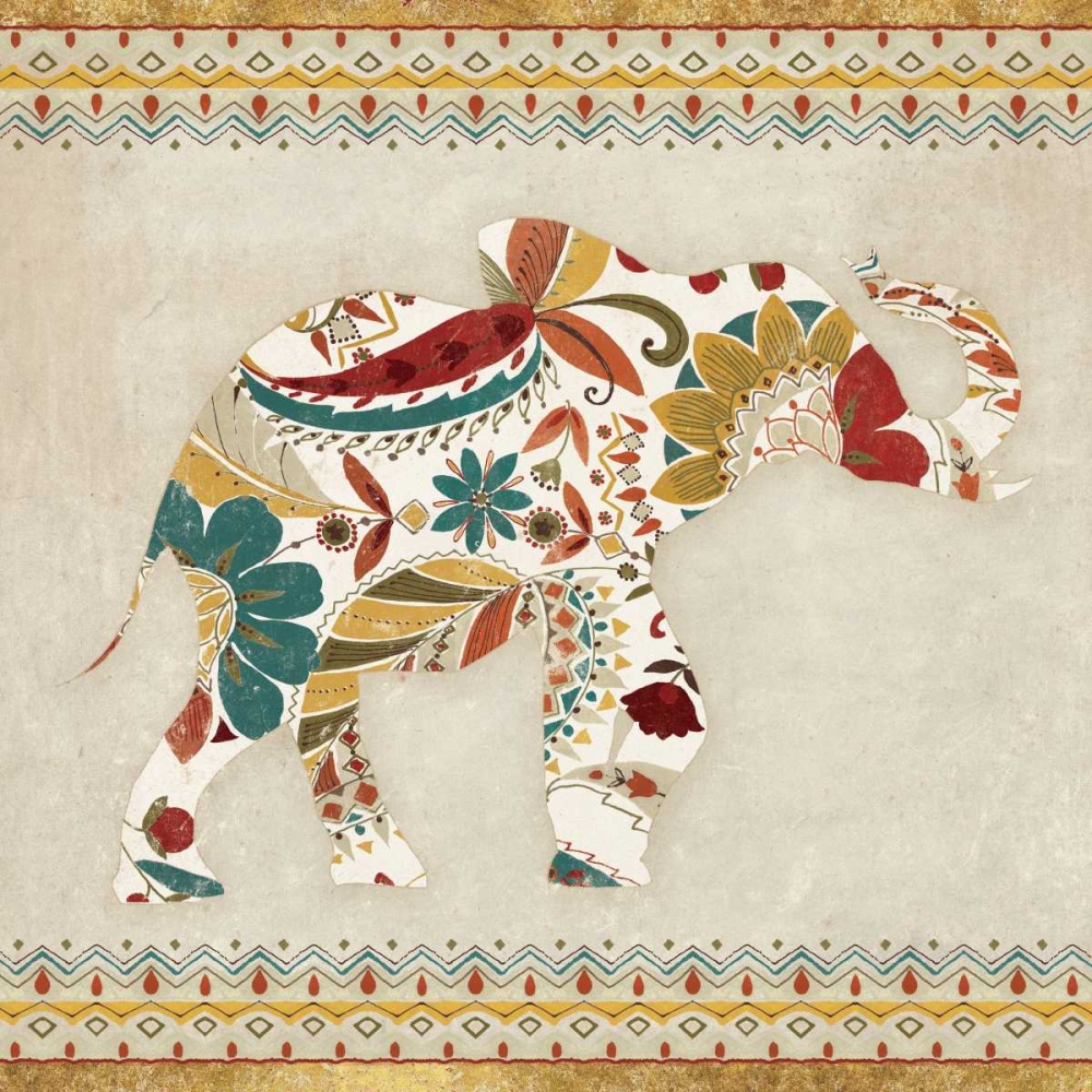 Wall Art Painting id:78368, Name: Boho Elephant I , Artist: Wild Apple Portfolio