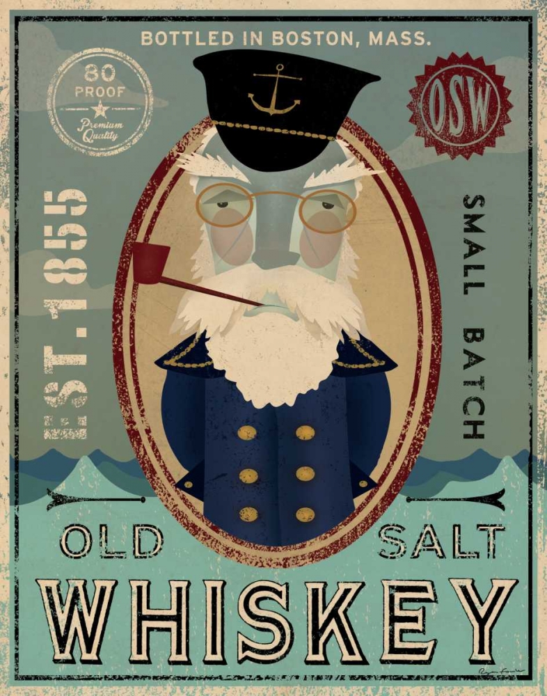 Art Print: Fisherman III Old Salt Whiskey