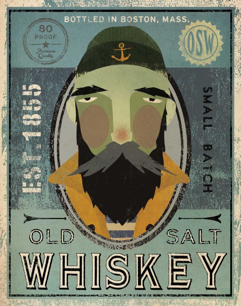 Art Print: Fisherman V Old Salt Whiskey