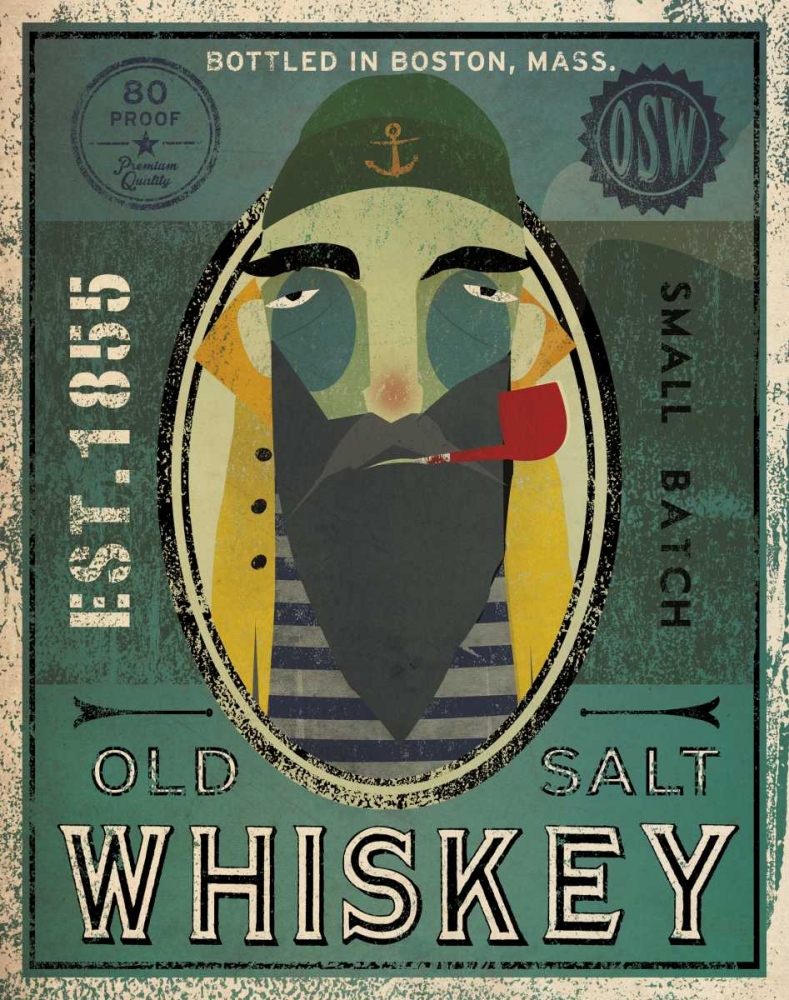 Art Print: Fisherman VII Old Salt Whiskey