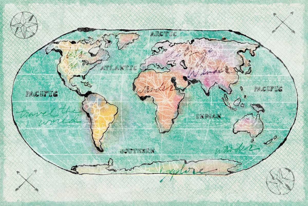 Wall art: Mapped Shorelines I Blue, by Schlabach, Sue