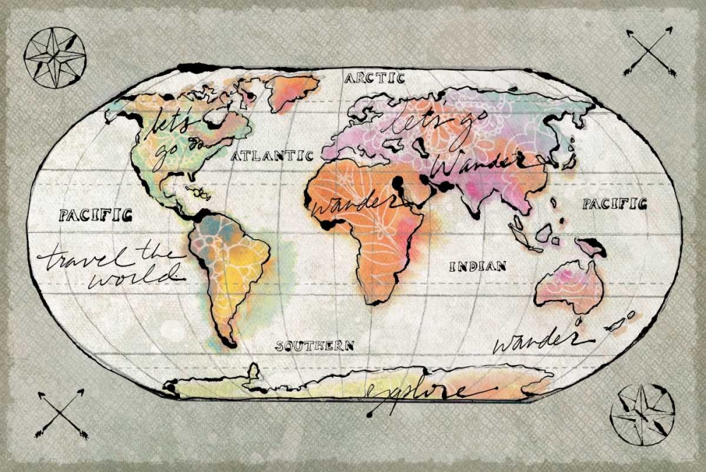 Wall art: Mapped Shorelines I Neutral, by Schlabach, Sue