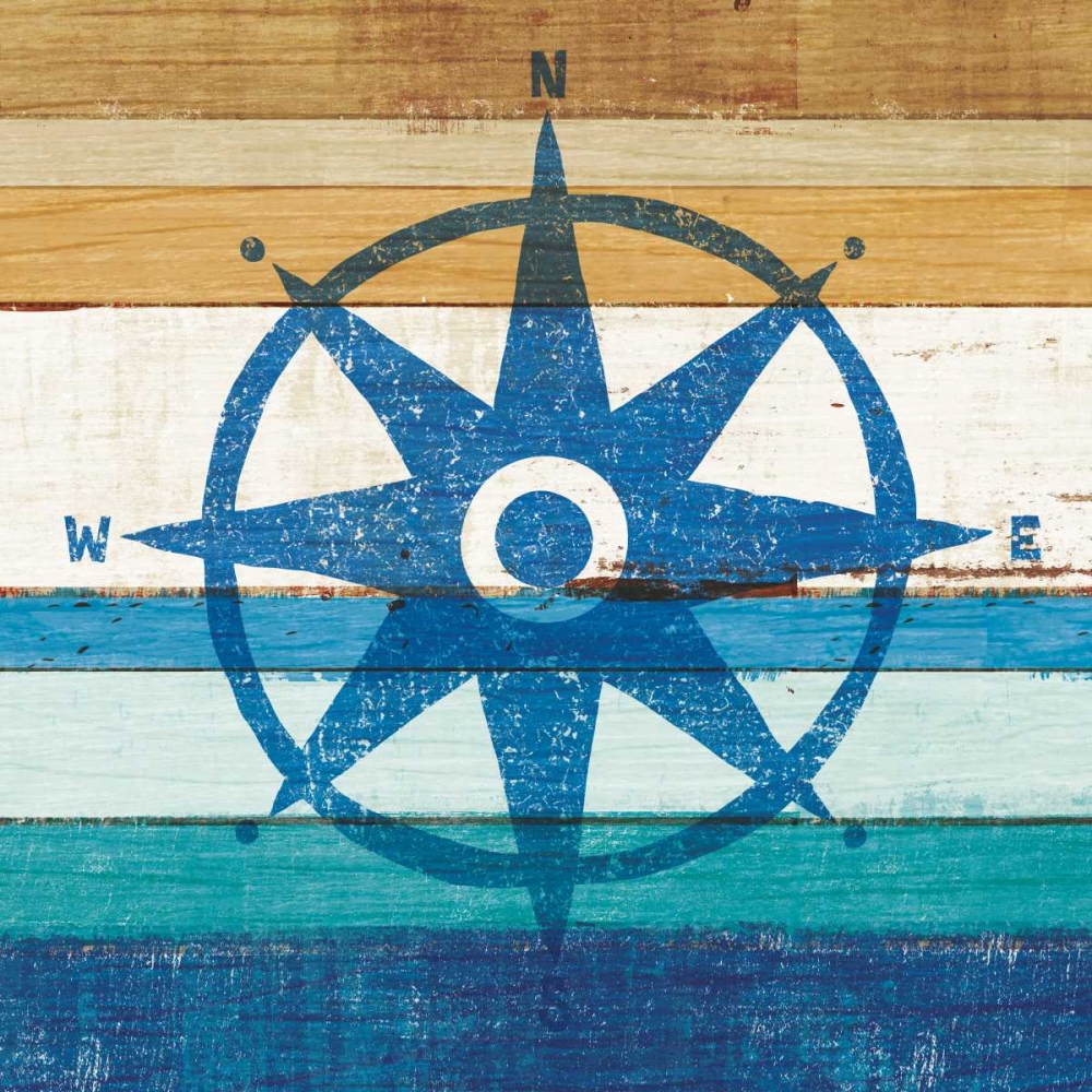 Wall Art Painting id:151403, Name: Beachscape IV Compass, Artist: Mullan, Michael