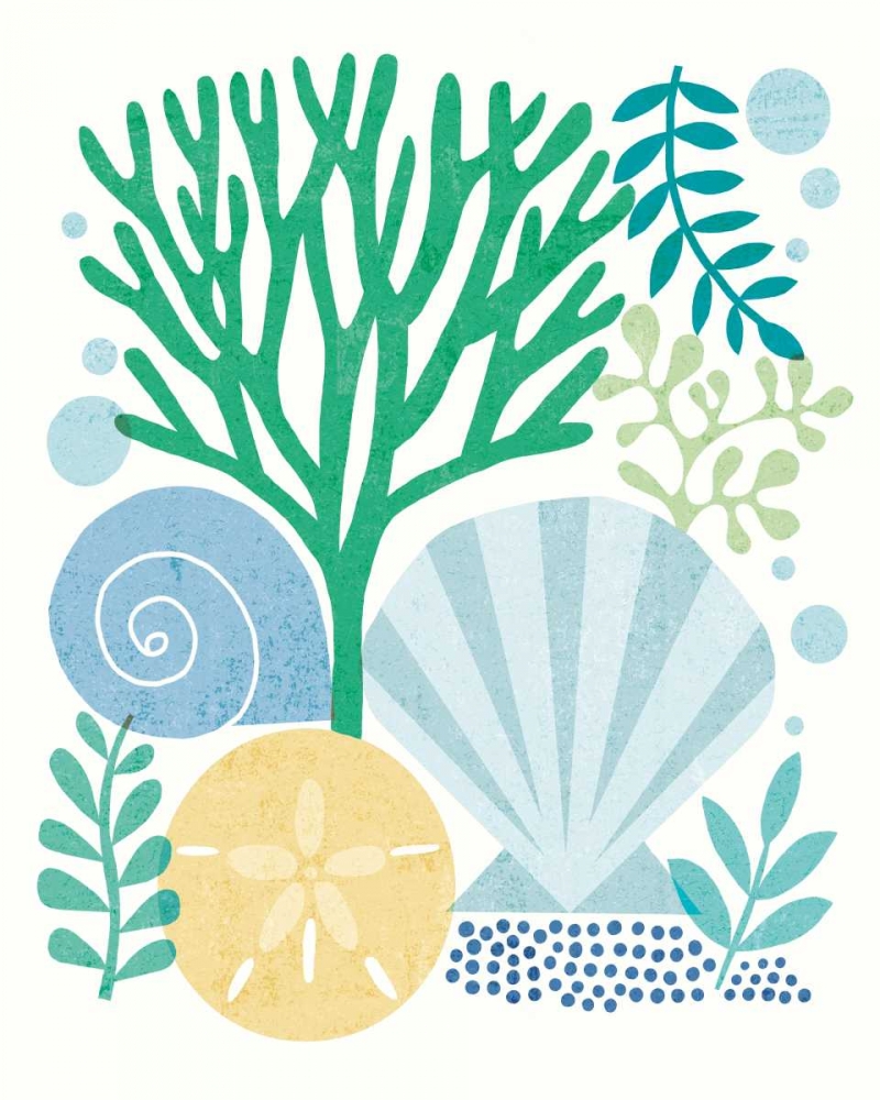 Wall Art Painting id:151436, Name: Under Sea Treasures VI Sea Glass, Artist: Mullan, Michael