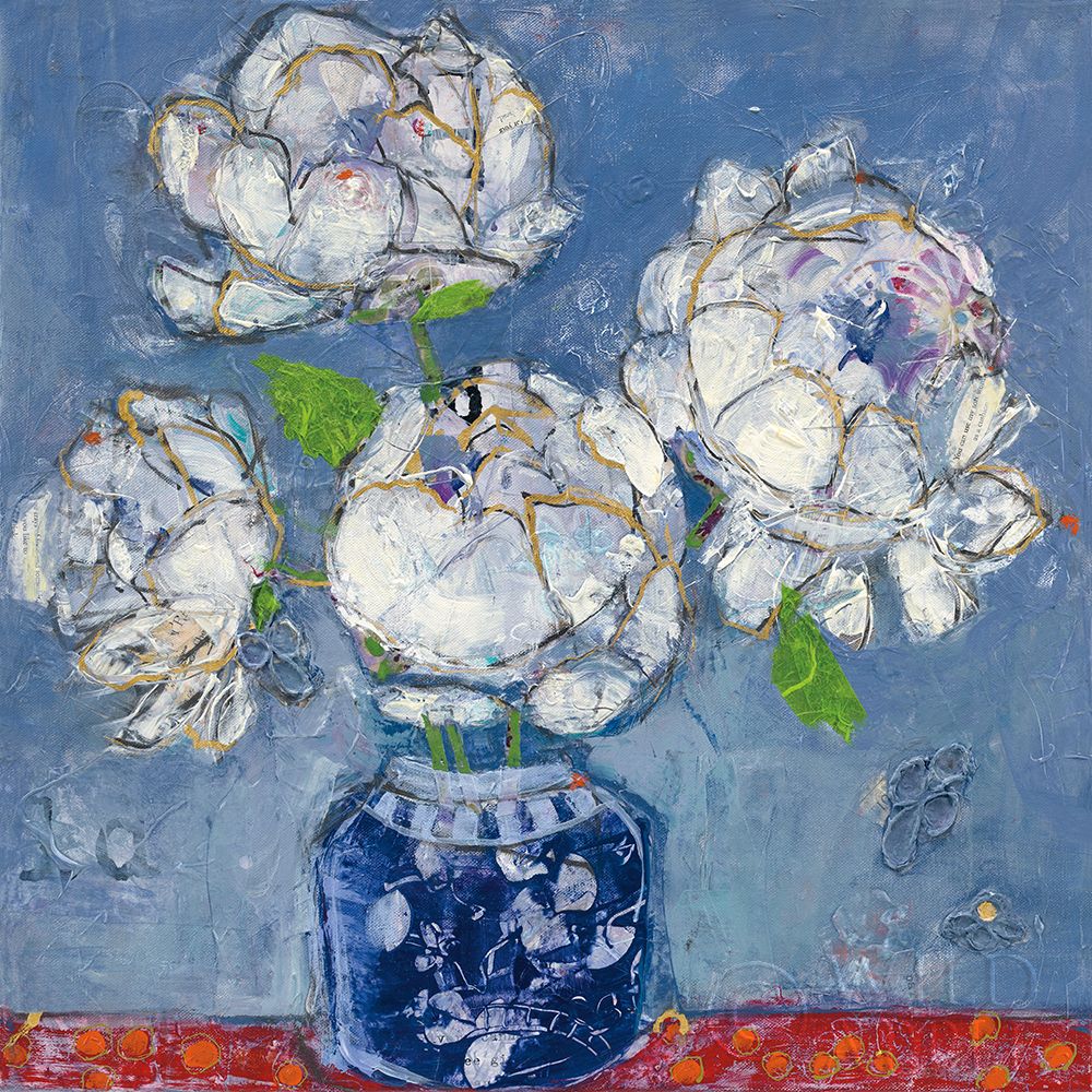 Art Print: Vase of Peonies