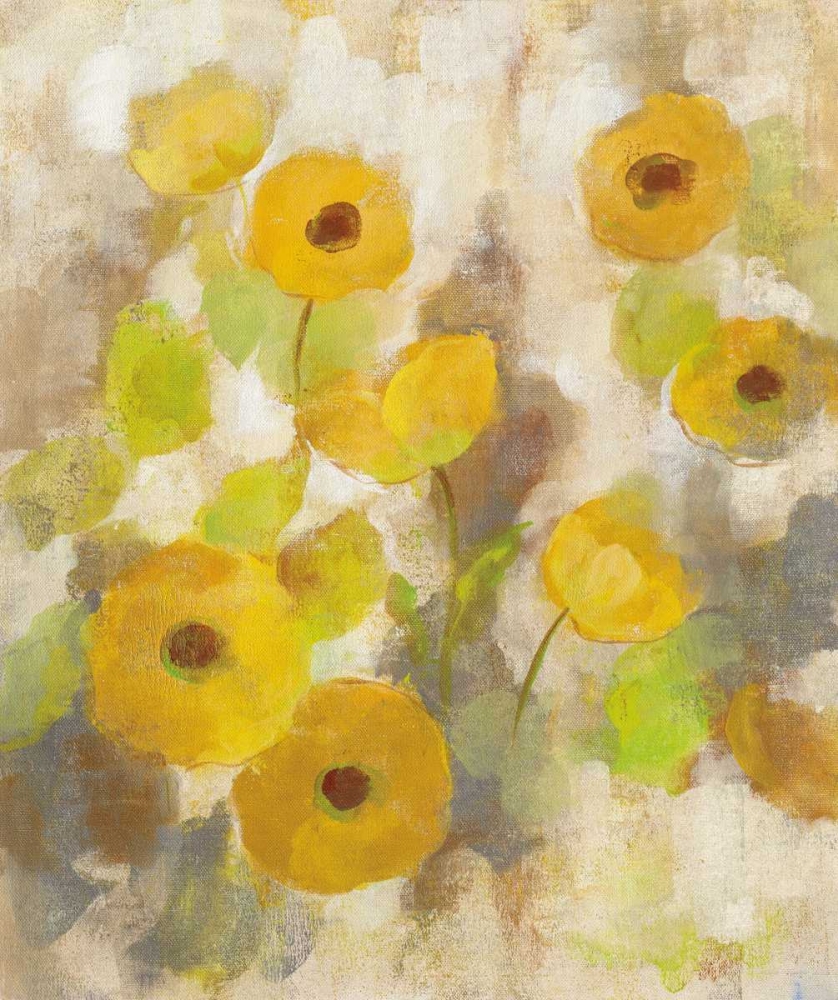 Wall art: Floating Yellow Flowers III, by Vassileva, Silvia