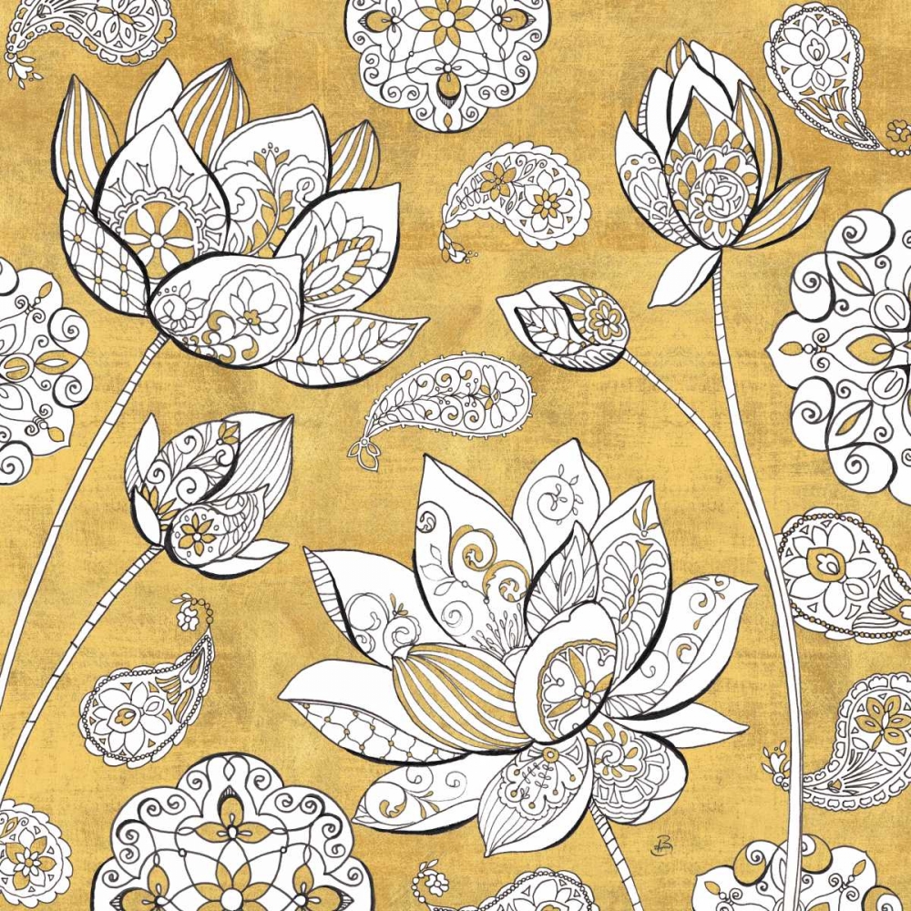 Wall art: Color My World Lotus I Gold, by Brissonnet, Daphne