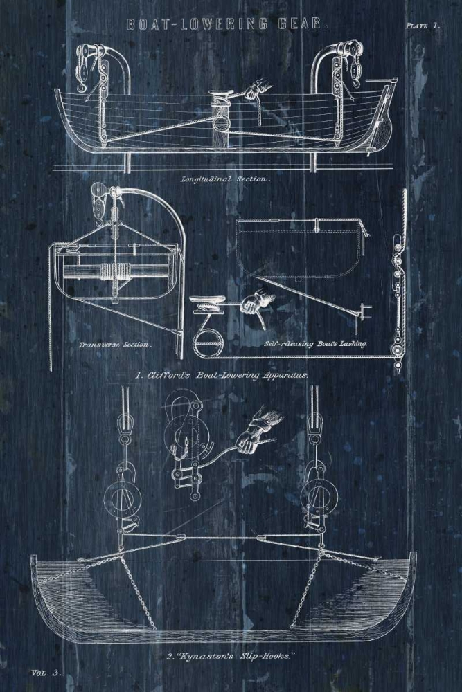 Art Print: Boat Launching Blueprint I