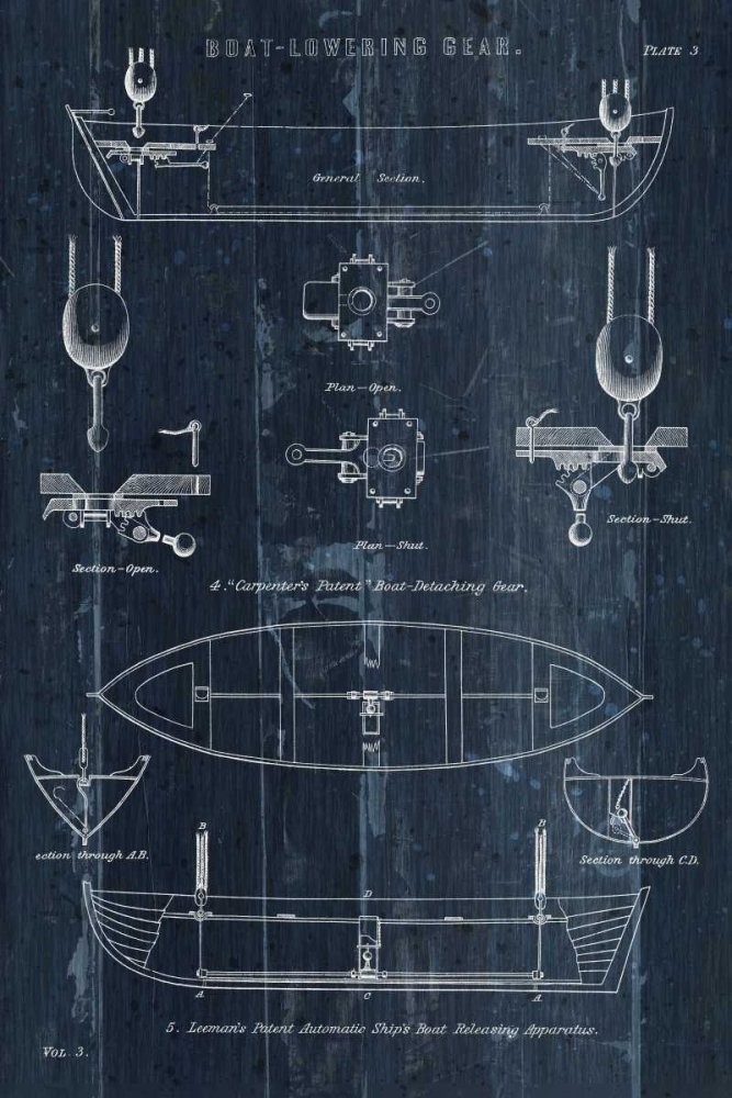 Art Print: Boat Launching Blueprint II