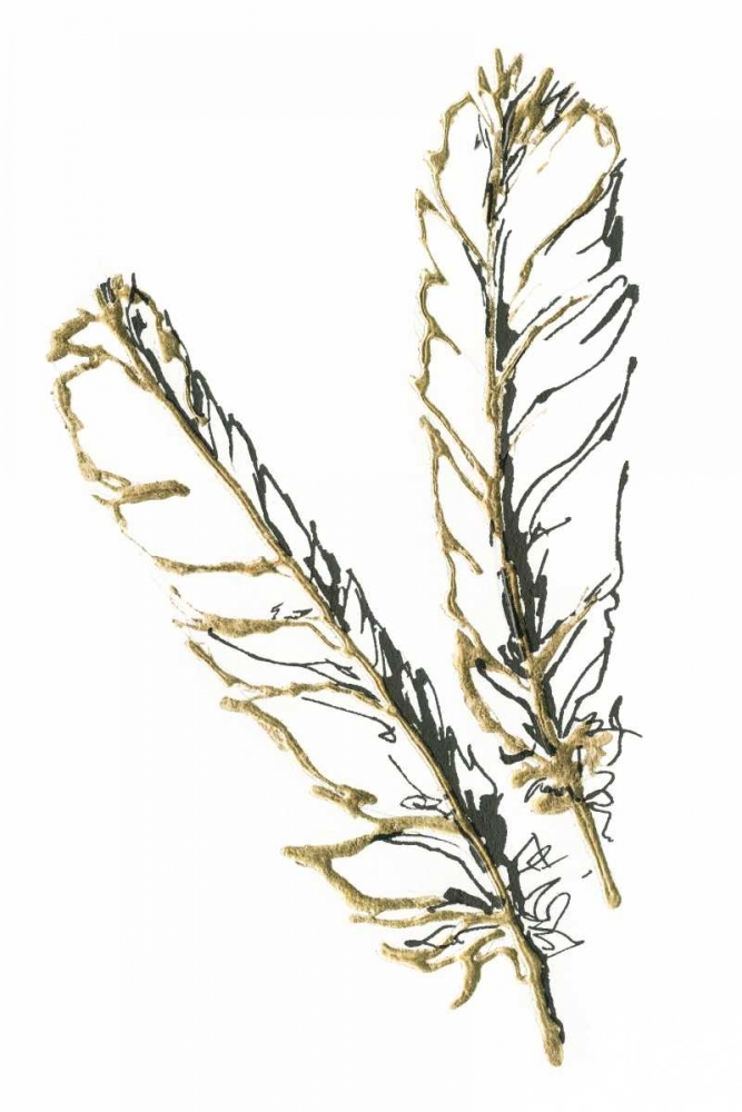 Wall Art Painting id:129467, Name: Gilded Red Tailed Hawk Feather, Artist: Paschke, Chris