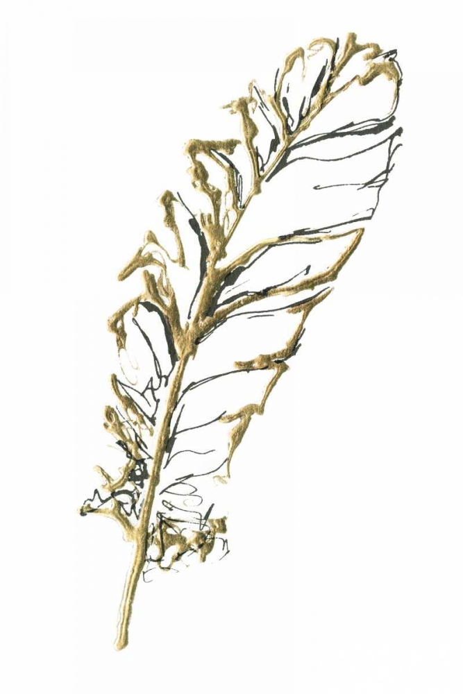 Wall Art Painting id:129470, Name: Gilded Turkey Feather I, Artist: Paschke, Chris