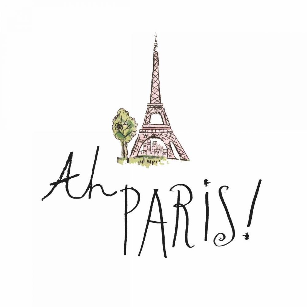 Wall Art Painting id:137716, Name: Ah Paris I on White, Artist: Pela Studio