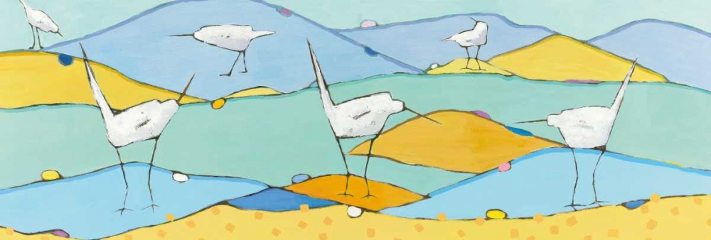 Wall Art Painting id:149212, Name: Marsh Egrets I, Artist: Adams, Phyllis