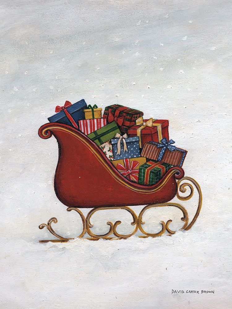 Wall Art Painting id:722419, Name: Deck The Halls Sleigh, Artist: Brown, David Carter